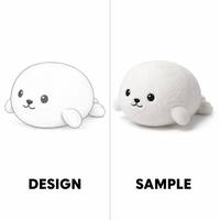 Peluche de phoque bébé personnalisée en gros, jouet en peluche blanc doux et rond, coussin câlin, usine OEM