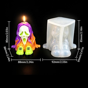 Moule <span class=keywords><strong>en</strong></span> silicone 3D Crâne AK Halloween pour bougies, chocolat, gâteaux, pudding, ornement <span class=keywords><strong>en</strong></span> plâtre DIY, pâtisserie - Product Image 2