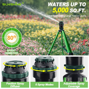 Irrigatore da Giardino SUNSHINE, Produzione OEM Cinese, Irrigatore Regolabile con 6 Modalità di Spruzzo per Irrigazione di Grandi Aree Esterne - Product Image 3