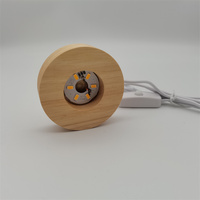 Lampe LED en bois moderne avec interrupteur USB, lumière blanche chaude, couleur RGB, 6 cm, 7 cm, 8 cm, 10 cm, base LED 3D pour boule de cristal