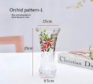 Jarrón de <span class=keywords><strong>Cristal</strong></span> Moderno Pintado a Mano, Jarrón de Flores de <span class=keywords><strong>Cristal</strong></span> Transparente y Duradero <span class=keywords><strong>para</strong></span> Decoración de Mesa de Salón u Hotel - Product Image 5