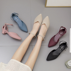 Sandalias de gelatina antideslizantes con hebilla de una palabra para mujer, zapatos de tacón grueso con punta antideslizante, <span class=keywords><strong>2002</strong></span> - Product Image 2