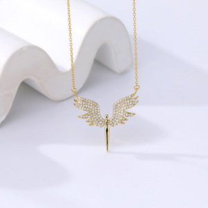كامل الأبيض الماس الملاك قلادة 925 فضة سحر القلائد غرامة مجوهرات النساء - Product Image 2