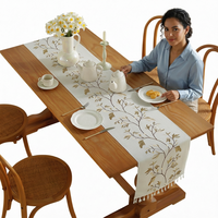 Chemin de table de mariage moderne en pur coton avec logo personnalisé, décoration de table personnalisée pour événements et fêtes