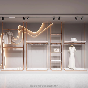 Özelleştirilmiş duvar montaj altın bezler raf perakende vitrin rafı butik mobilya ayakkabı ve çanta tabanı için - Product Image 2