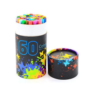 2025 double pinceau stylo ensemble polyvalent 60 couleurs <span class=keywords><strong>aquarelle</strong></span> peau marqueur pratique papier carte cylindrique Tube emballage Art dessins - Product Image 1