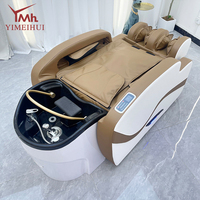 Table de lavage de cheveux électrique de luxe sur mesure pour salon, avec massage et lit de spa capillaire à circulation d'eau