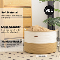 Panier de rangement pliable de nouvelle conception avec poignées pour jouets, panier à linge en corde de coton écologique fait à la main, personnalisable