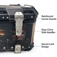 Accessoires moto : Top Case Moto, Coffre Arrière Moto 45L, Top Case Latéral en Aluminium Compatible Getaway