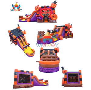Château gonflable d'Halloween avec toboggan, thème effrayant, fête pour enfants, château de saut - Product Image 1