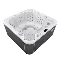 Spa de massage extérieur moderne pour 6 personnes, bain à remous en acrylique autoportant rectangulaire avec drain, écologique, pour hôtel et famille, Balboa