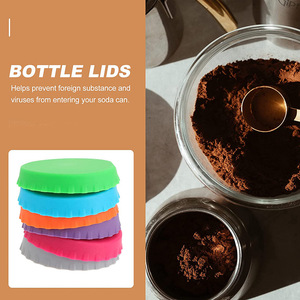 Custom Beer Covers Caps Soda Reusable Beverage Can Silicone Stretch Lids <b>Bottle</b> <b>Stopper</b> Customized Color - Product Image 6