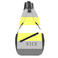 Sac de poitrine personnalisé en polyester durable motif arc-en-ciel, bandoulière imprimée par sublimation vif pour les activités Pride et les trajets quotidiens