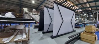 TELUXSEE Vente en gros d'usine Écran de projection électrique au sol haute définition 72 pouces 16:9 Anti-lumière Motorisé Écran au sol escamotable