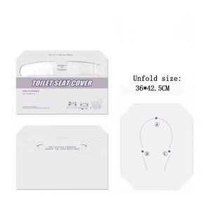 Protecteur de tissu de siège de <span class=keywords><strong>toilette</strong></span> biodégradable à 250 plis, 1/2 feuilles, en stock, jetables pour voyage à la maison - Product Image 3