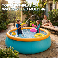 Pursuefree Aufblasbarer Pool Schmetterling Mehrpersonen-Party-Pool für Draußen und Zuhause in Verschiedenen Größen Blau-Orange Aufblasbarer Pool Luftpool