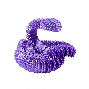 Figurine de serpent articulée imprimée en 3D, ornement animal mobile, modèle d'exposition coloré, cadeau décoratif - Product Image 1