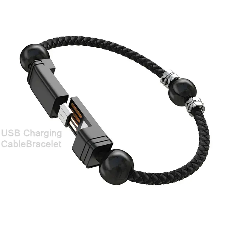 Лидер продаж, скрученный Магнитный микро-браслет унисекс для мужчин и женщин, USB-кабель для зарядки мобильного телефона, браслет для Iphone