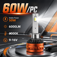 Ampoule de phare LED SFIDA V33 60W 6000LM Plug and Play 6000K avec refroidissement par ventilateur pour voiture et moto