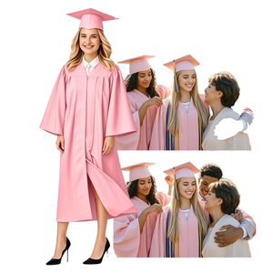 La mejor calidad, bata de graduación negra mate para adultos y gorra, bata de uso escolar, uniformes escolares Premium de Toga - Product Image 5
