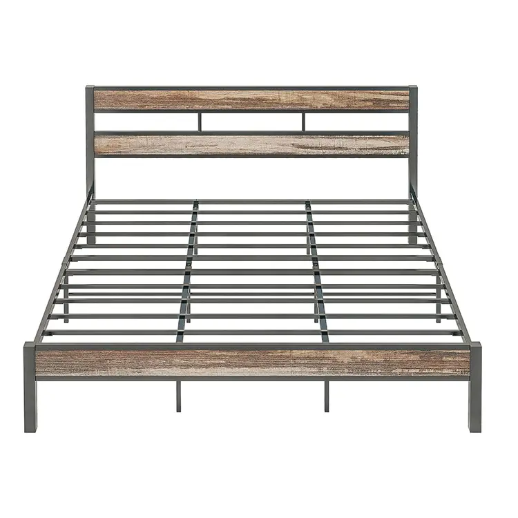 Wholesale Factory Bedroom Furniture More Sturdy Bed Frame with Headboard Platform Bed Frame High quality modern iron platform