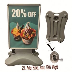 Advertising Poster Frame Quick Change Poster Easy Moving With Wheels Frame Double Sided Shop Display Poster Frame - Product Image 5