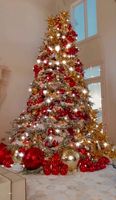 Custom Design Luxus Riesen rot bunte Weihnachts baum Ornamente Dekor mit LED-Leuchten für Home Restaurant Hotel Indoor Outdoor