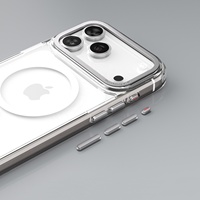 Coque magnétique transparente de luxe pour iPhone 17 Air 16E 15 14 Pro Max Plus TPU pare-chocs antichoc couverture rigide avec caméra en métal