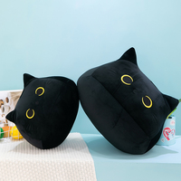 Peluches de chat noir mignonnes en gros, jouets en peluche, oreiller en peluche, poupée avec rembourrage en coton PP, compagnon de sommeil confortable, cadeau d'anniversaire
