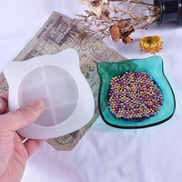 YS boîte de rangement irrégulière moule en Silicone chat tête en forme de plateau plaque conteneur boîtier boîte résine moule bricolage cristal époxy moule