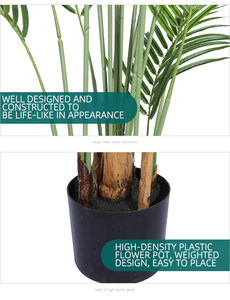 140cm 인공 야자수 녹색 식물 피닉스 꼬리 거짓 식물 플라스틱 식물 나무 호텔 정원 홈 장식 - Product Image 6