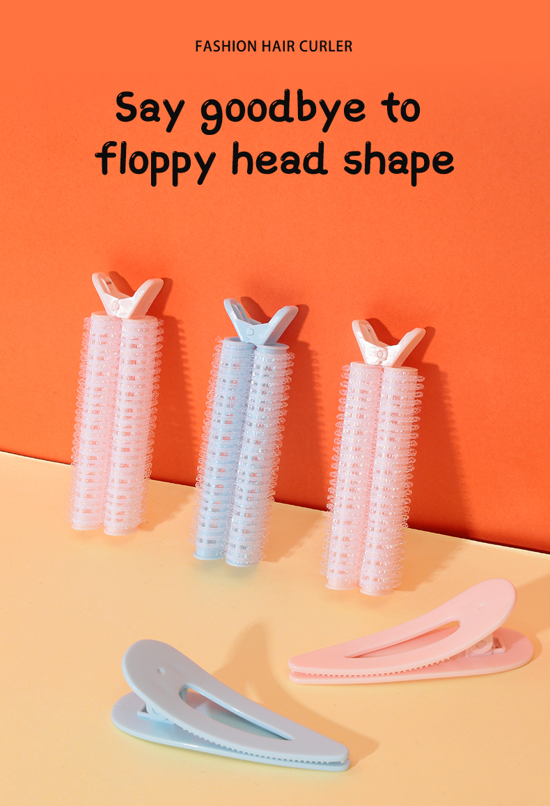 4pcs Magic Hair Roller Set With Clips For Girls Diy Hair Style Custom Logo Plastic Heatless Hair Roller Curler With Clips SY109