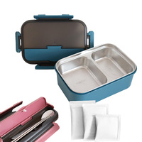 Kit de boîte repas auto-chauffante en gros : Contenant en acier inoxydable et pack chauffant