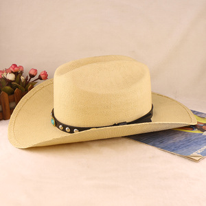 Chapeau haut <span class=keywords><strong>de</strong></span> forme en paille tressée à la main en papier rigide, avec logo personnalisé, design OEM, chapeau <span class=keywords><strong>de</strong></span> chevalier, chapeau <span class=keywords><strong>de</strong></span> <span class=keywords><strong>cowboy</strong></span>, chapeaux à large bord - Product Image 6