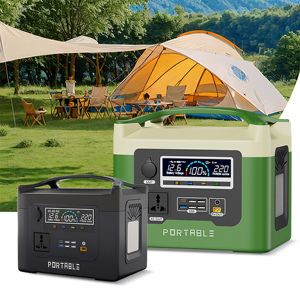 Générateur Solaire Portable à Onde Sinusoïdale Pure avec Batterie Lithium-Ion, Grande Capacité de Stockage, Alimentation de Secours Domestique, Télécommande, Prise RV et Prise Cigarette - Product Image 1