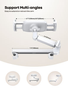 Support <span class=keywords><strong>de</strong></span> tablette automobile Lamicall CH06 en plastique durable, support <span class=keywords><strong>de</strong></span> tête <span class=keywords><strong>de</strong></span> siège rotatif à 360 degrés, support mobile flexible et réglable, siège arrière, vidéo - Product Image 5