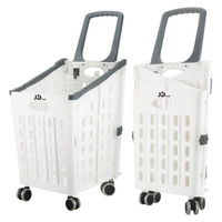Chariot de supermarché de grande capacité Chariot à main utilitaire de camping Chariot d'épicerie pliable portable Chariot de supermarché en plastique