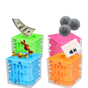 Hucha laberinto 3D verde cuadrada para niños de 4 a 7 años, juguete educativo, rompecabezas de bola rodante, alivio del estrés - Product Image 5