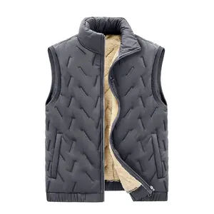 Plus Size Men's Vest Solid Color Casual Lamb Wool Sleeveless Jacket Vest Autumn/Winter Wear Waist Men's Vest Waistcoats