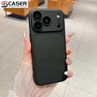 Étui de téléphone en cuir PU de couleur unie simple avec film de protection d'objectif intégré, antichoc, luxe, couleur originale, pour iPhone 11-18