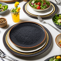 Assiettes et plateaux de service Japandi en mélamine écologiques, non toxiques, durables, robustes et lavables au lave-vaisselle pour restaurants et fêtes (vente en gros)