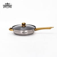 Grande Promotion Ensemble de Batterie de Cuisine Africain Style 12 Pièces en Acier Inoxydable avec Bouilloire Poignée Dorée Ustensiles de Cuisine