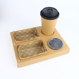 Venta al por mayor de papel para llevar en la cafetería con logotipo personalizado desechable Espresso tazas de café soporte bolsas conjunto de embalaje de alimentos - Product Image 3