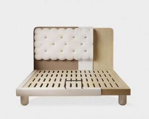 Lit pour enfants, lit amusant en forme de biscuit pour garçons, lit en bois de taille standard, lit moderne pour chambre à coucher, lit mobile pour garçons et filles - Product Image 5