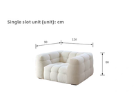 Canapé une place en tissu Coton Nordique, style crème français, pour petit appartement, carré, rembourré, garni d'éponge, avec housse en cachemire