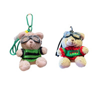 Porte-clés en peluche mini ours en vente chaude, porte-clés en peluche ours mignon en gros, pendentif ours en peluche doux pour sacs de femmes et hommes
