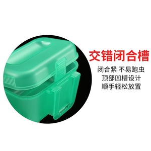 <span class=keywords><strong>Yakoo</strong></span> Boîte de rangement portable en plastique respirante pour vers de sang et appâts de pêche, à suspendre à la ceinture, pour la pêche en rivière - Product Image 2