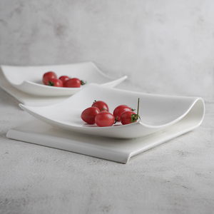 Plato Rectangular Creativo de Cerámica <span class=keywords><strong>para</strong></span> Cena Desayuno Postres Ensalada de Frutas <span class=keywords><strong>Sushi</strong></span> Aperitivos Bandeja de Servir <span class=keywords><strong>Vajilla</strong></span> de Restaurante - Product Image 2