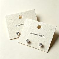 Cartes de présentation pour boucles d'oreilles en papier de riz texturé perforé, personnalisées pour l'emballage de bijoux faits à la main