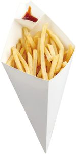 Caja de Papel para Papas Fritas con Logotipo Impreso en Cuatro Colores Personalizada, Ecológica, Biodegradable, Reciclable y Desechable - Product Image 2
